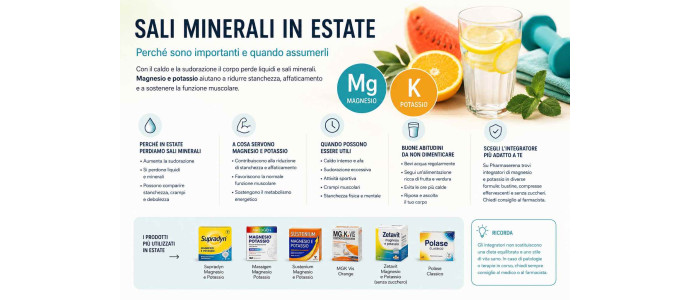 Sali minerali in estate: quando assumerli e perché sono utili contro caldo, sudore e stanchezza